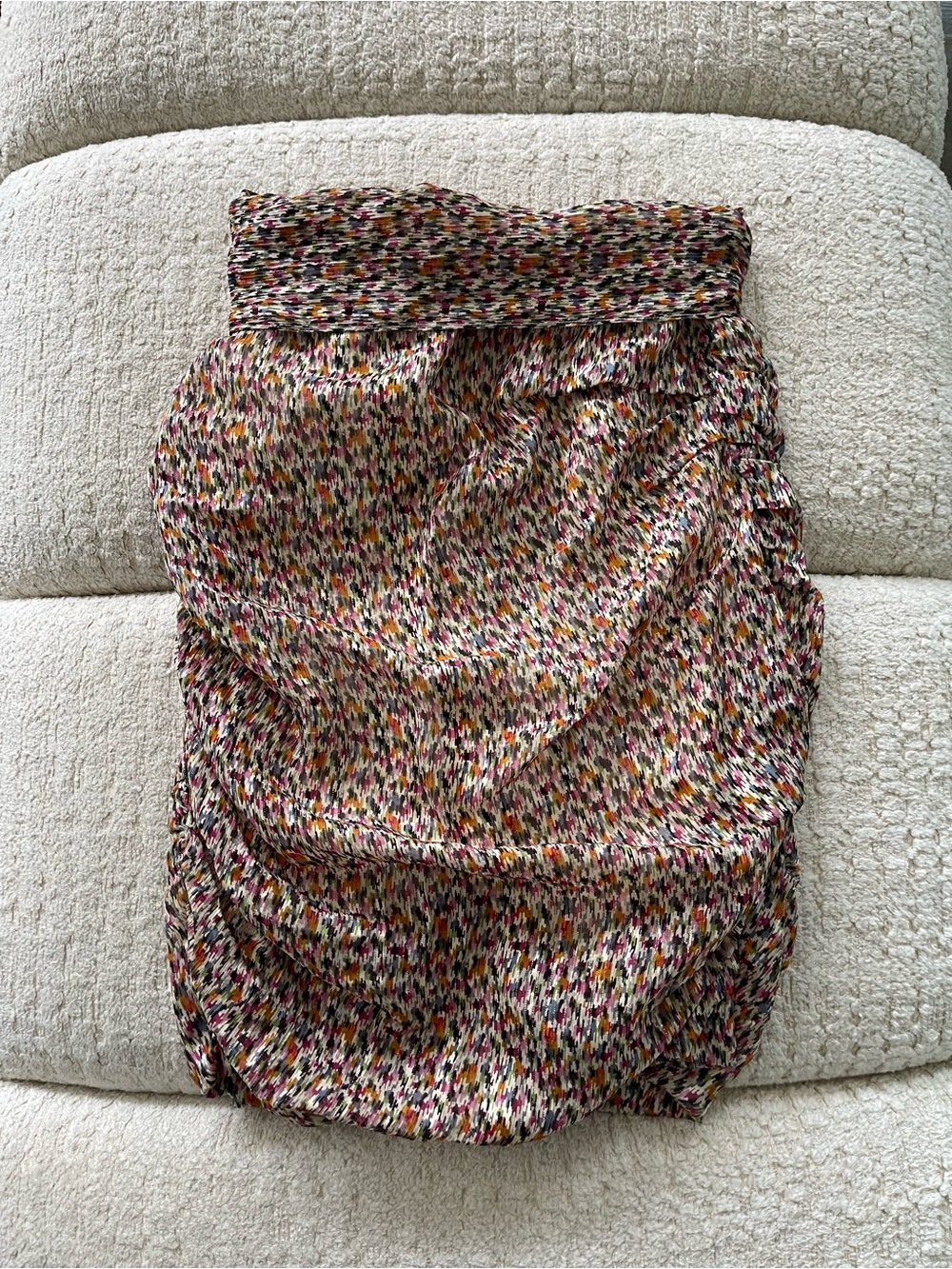 ba&sh Multicolor Printed Pencil Skirt with Ruched Sides